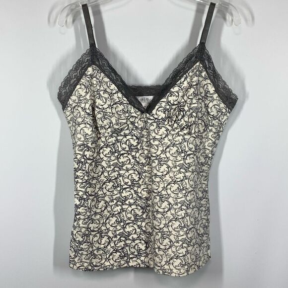 White House Black Market Tops - White House Black Market Floral V-Neck Cami Top Black & White Size Medium